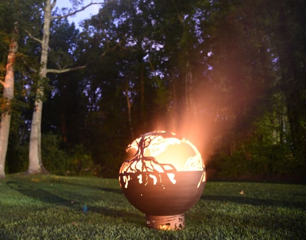 This is a photo of my new firesphere. This one is inspired by the tree of life, which we have made many for customers. I wanted so make some outdoor art pieces with function as well as artistic value. 